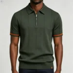 Men's Half Zip Rib Knit Polo - Image 24