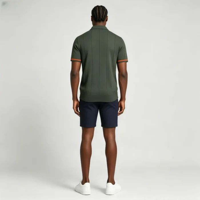 Men's Half Zip Rib Knit Polo - Image 22