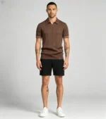 Men's Half Zip Rib Knit Polo - Image 21