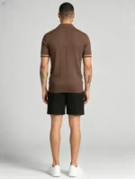 Men's Half Zip Rib Knit Polo - Image 18