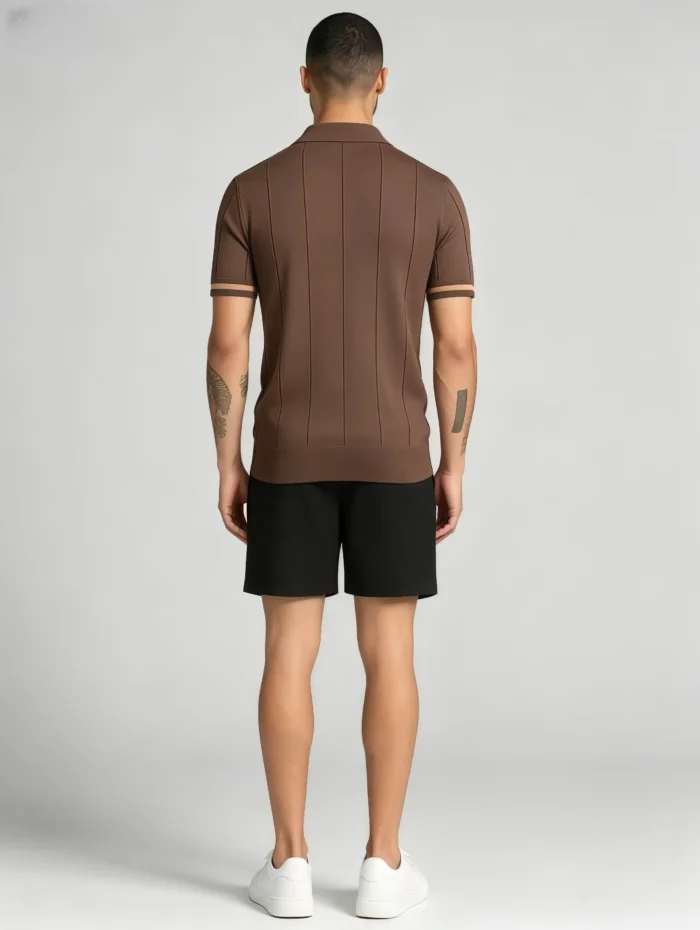 Men's Half Zip Rib Knit Polo - Image 18