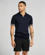 Men's Half Zip Rib Knit Polo - Image 15