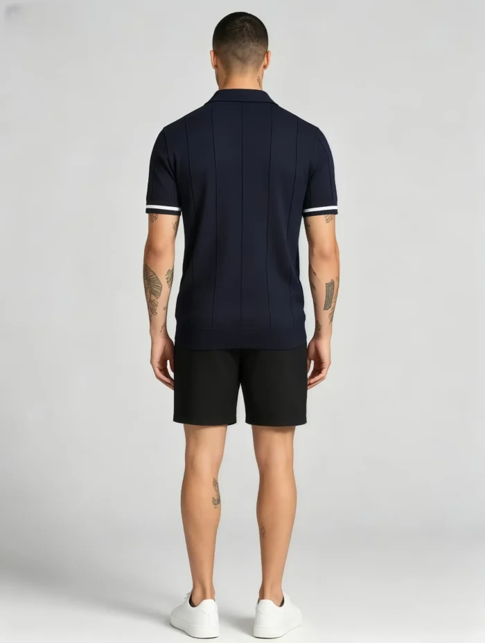 Men's Half Zip Rib Knit Polo - Image 14