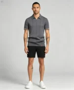Men's Half Zip Rib Knit Polo - Image 13