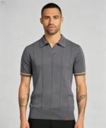 Men's Half Zip Rib Knit Polo - Image 12
