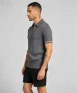 Men's Half Zip Rib Knit Polo - Image 11