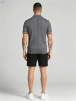 Men's Half Zip Rib Knit Polo - Image 10