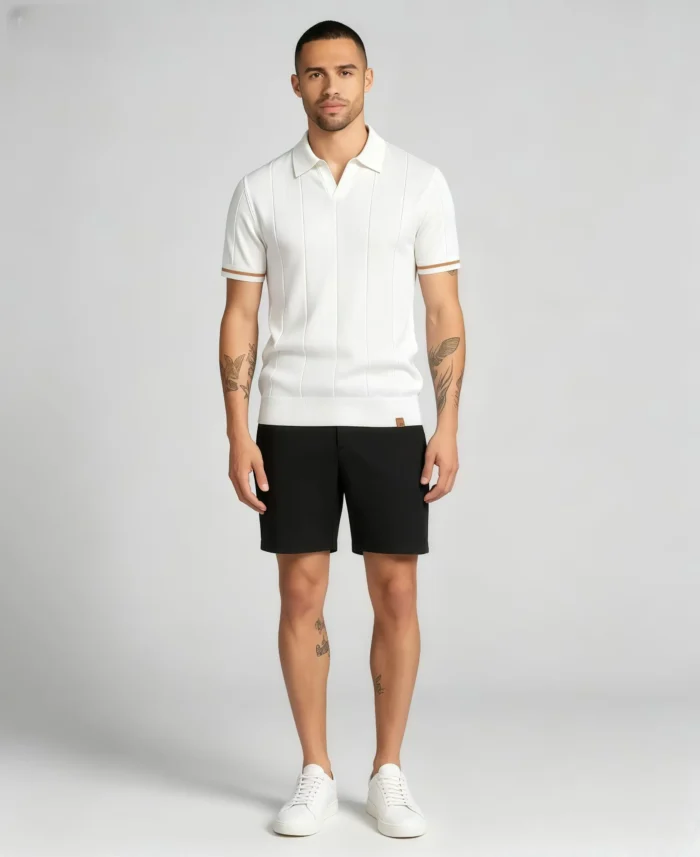 Men's Half Zip Rib Knit Polo - Image 9