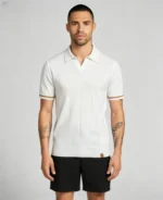 Men's Half Zip Rib Knit Polo - Image 8