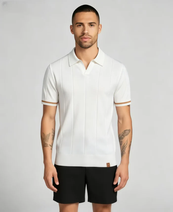 Men's Half Zip Rib Knit Polo - Image 8