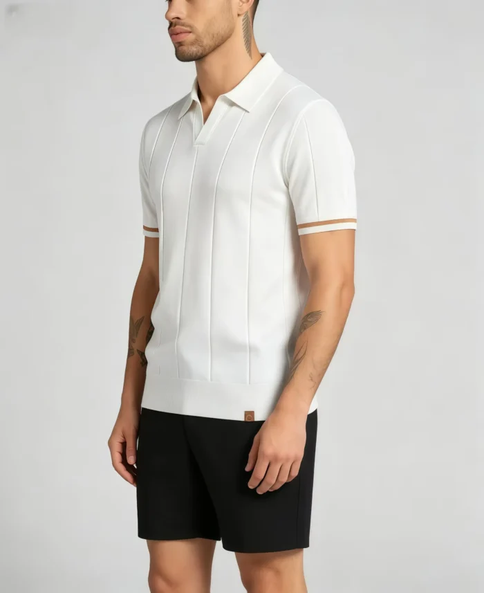 Men's Half Zip Rib Knit Polo - Image 7