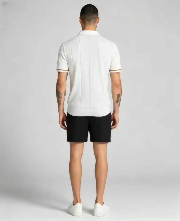 Men's Half Zip Rib Knit Polo - Image 6