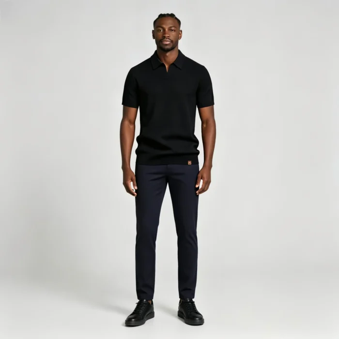 Men's Stretch Breathable Hollow Waffle Knit Polo Multi Occasion Daily Travel Lightweight Summer Top - Image 55