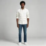 Men's Solid Linen Blend Long Sleeve Button Down Dress Shirt Casual Business Top - Image 9
