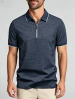 Modern Fit Zip Polo Shirt - Image 8