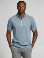 Modern Fit Zip Polo Shirt - Image 5