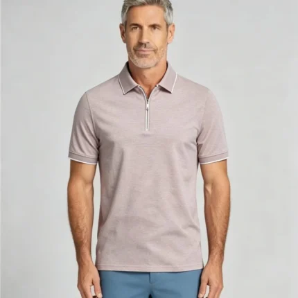 Modern Fit Zip Polo Shirt