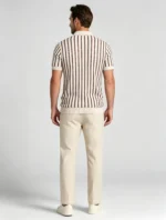 Men's Vertical Stripe Notch Knit Polo - Image 6