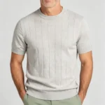 Modern Fit Cotton Crew Neck Knit Short Sleeve Tee - 图片 8
