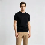 Modern Fit Cotton Crew Neck Knit Short Sleeve Tee - 图片 5