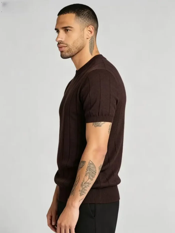 Modern Fit Cotton Crew Neck Knit Short Sleeve Tee - Image 7