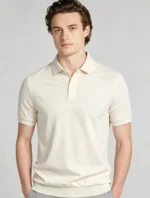 Men's stretchy, sweat-absorbent, solid color double-button knitted Polo shirt, suitable for various occasions and daily travel, lightweight and breathable, summer top - Image 5