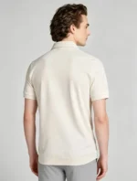 Men's stretchy, sweat-absorbent, solid color double-button knitted Polo shirt, suitable for various occasions and daily travel, lightweight and breathable, summer top - Image 2