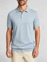 Men's stretchy, sweat-absorbent, solid color double-button knitted Polo shirt, suitable for various occasions and daily travel, lightweight and breathable, summer top - Image 16