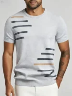 Modern slim-fit crew neck knit T-shirt - Image 12
