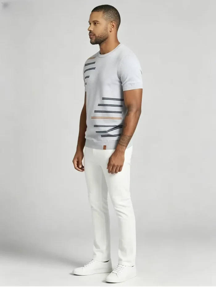 Modern slim-fit crew neck knit T-shirt - Image 11