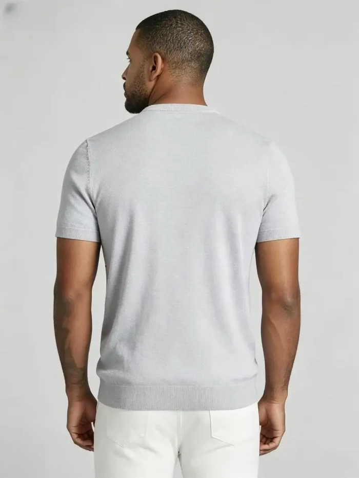 Modern slim-fit crew neck knit T-shirt - Image 10