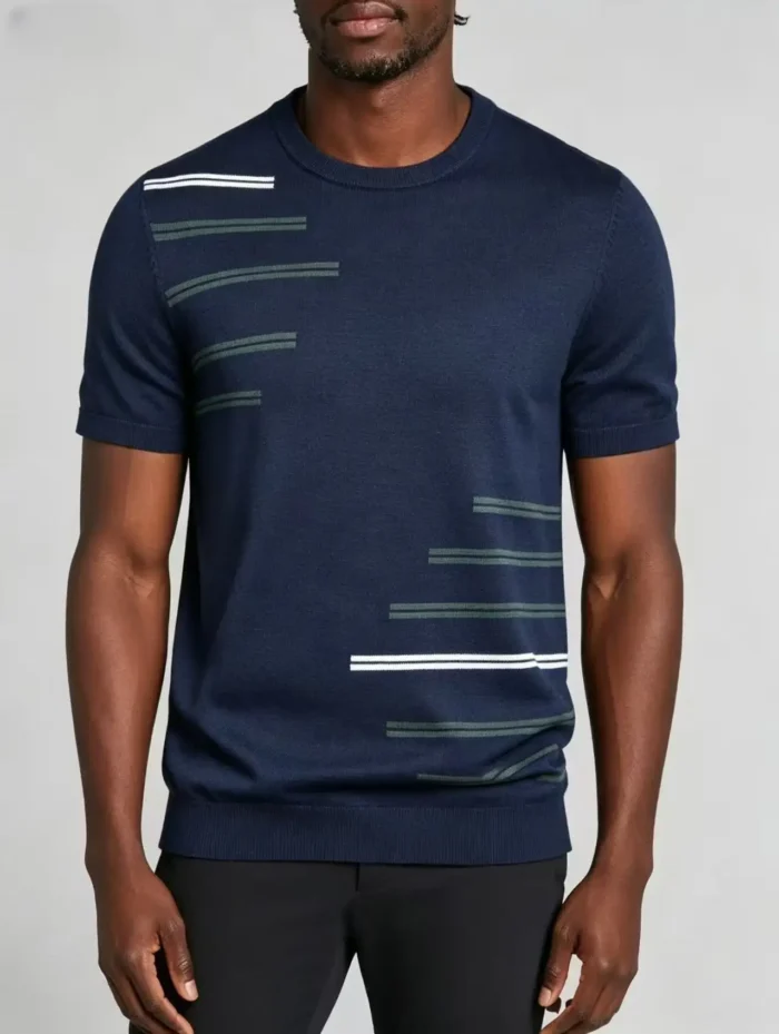 Modern slim-fit crew neck knit T-shirt - Image 4