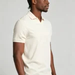 Men's solid color V-neck short-sleeve knitted polo shirt, soft and breathable, summer business casual everyday pullover