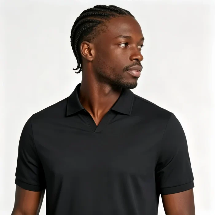 Men's solid color V-neck short-sleeve knitted polo shirt, soft and breathable, summer business casual everyday pullover - Image 17