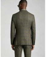 Men's Slim Fit One-Button Windowpane Plaid 2 Piece Suit - 图片 4
