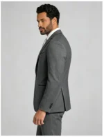 Men's Slim Fit One-Button Textured 2 Piece Business Casual Suit - Image 3