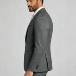 Men's Slim Fit One-Button Textured 2 Piece Business Casual Suit