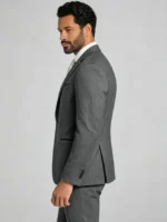 Men's Slim Fit One-Button Textured 2 Piece Business Casual Suit