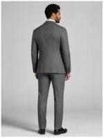 Men's Slim Fit One-Button Textured 2 Piece Business Casual Suit - Image 4