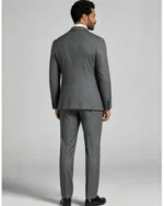 Men's Slim Fit One-Button Textured 2 Piece Business Casual Suit - 图片 4