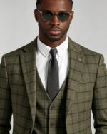 Men's Slim Fit Plaid 3 Piece Suit (Blazer + Vest + Trousers) - 图片 3