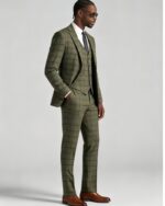 Men's Slim Fit Plaid 3 Piece Suit (Blazer + Vest + Trousers) - 图片 16