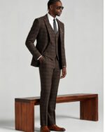 Men's Slim Fit Plaid 3 Piece Suit (Blazer + Vest + Trousers) - 图片 15