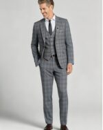 Men's Slim Fit Plaid 3 Piece Suit (Blazer + Vest + Trousers) - 图片 6