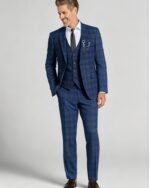 Men's Slim Fit Plaid 3 Piece Suit (Blazer + Vest + Trousers) - 图片 4