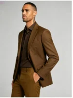 Men's Slim Fit Two-Button 2 Piece Business Suit - Image 4
