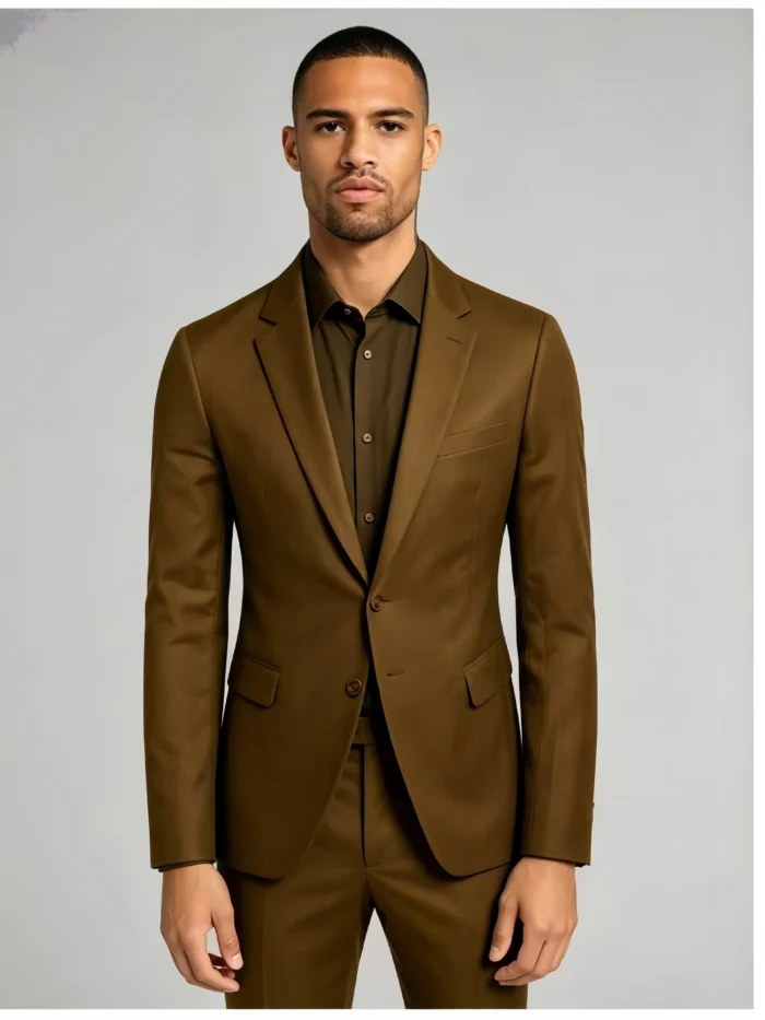 Men's Slim Fit Two-Button 2 Piece Business Suit - Image 3