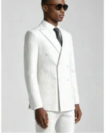 Men's Slim Fit Double Breasted Pinstripe 2 Piece Suit - 图片 11