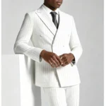 Men's Slim Fit Double Breasted Pinstripe 2 Piece Suit