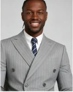 Men's Slim Fit Double Breasted Pinstripe 2 Piece Suit - 图片 3